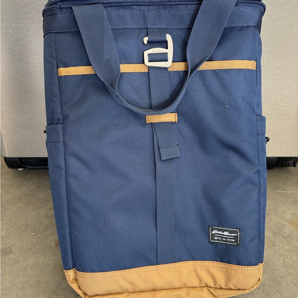 Insulated Eddie Bauer Navy and Tan Backpack